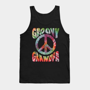 Groovy Hippie Tie Dye Vintage Peace Sign Groovy Grandpa Tank Top